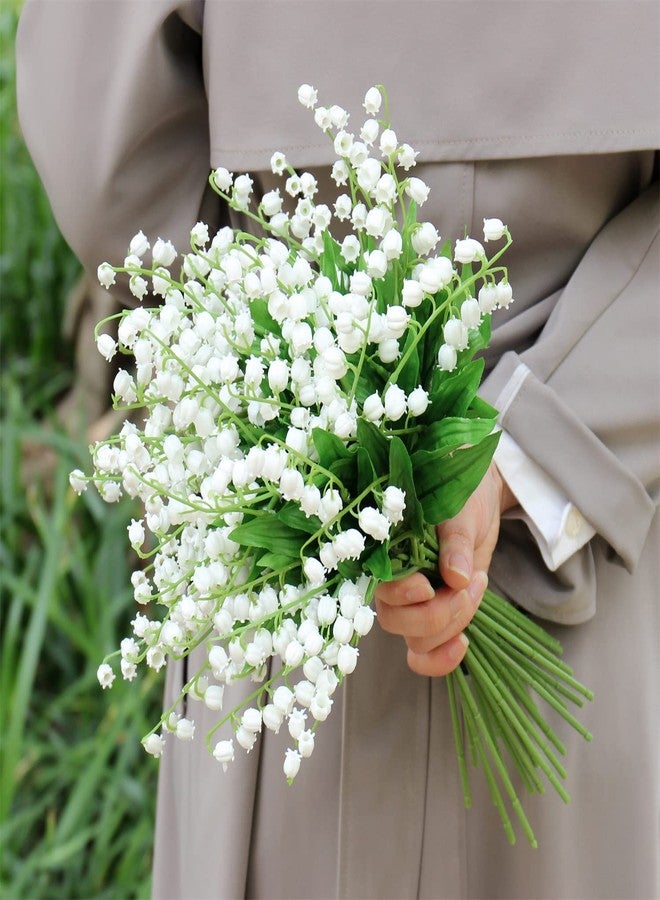 LebriTamFa Artificial Lily of The Valley Flowers Arrangement Bundle for Wedding Bouquet Home Decor Garden Decoration White Wedding Artificial Flowers (White, 6) - Image 5
